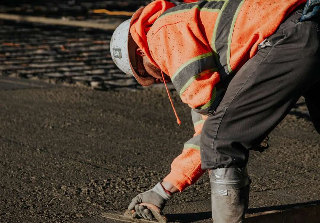 Man doing concrete works onsite